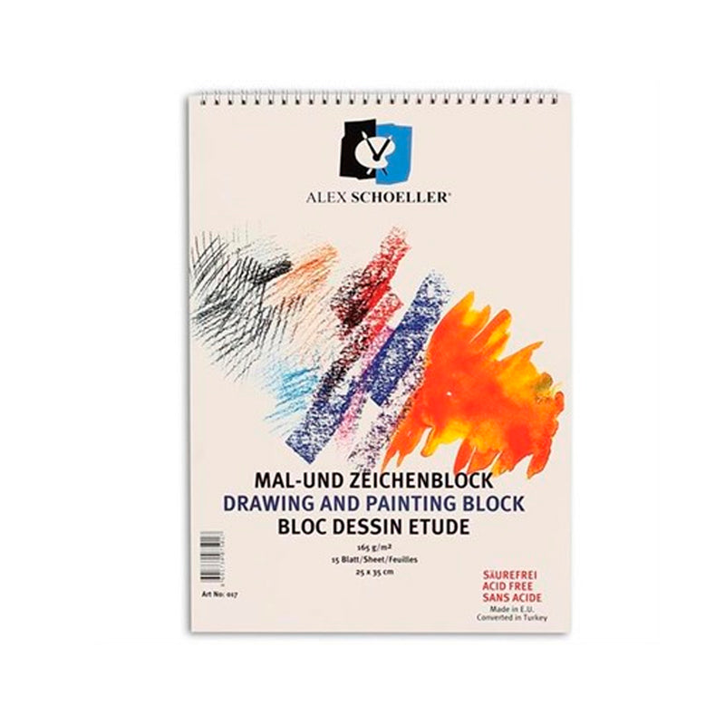 Alex Schöeller Spiralli 35x50 165gr Çizim ve Resim Defteri - Eskiz ve Not Tutma Defteri