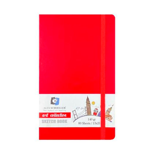 Alex Schoeller 13x21 140 GR 80 Sayfa Kırmızı Eskiz Defteri - Not Tutma, Okul ve Planlayıcı Defter