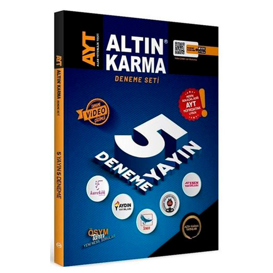 Altın Karma Yayınları AYT 1.Dönem 5 Farklı Yayın 5 Farklı Deneme Sınavı Video Çözümlü 2023