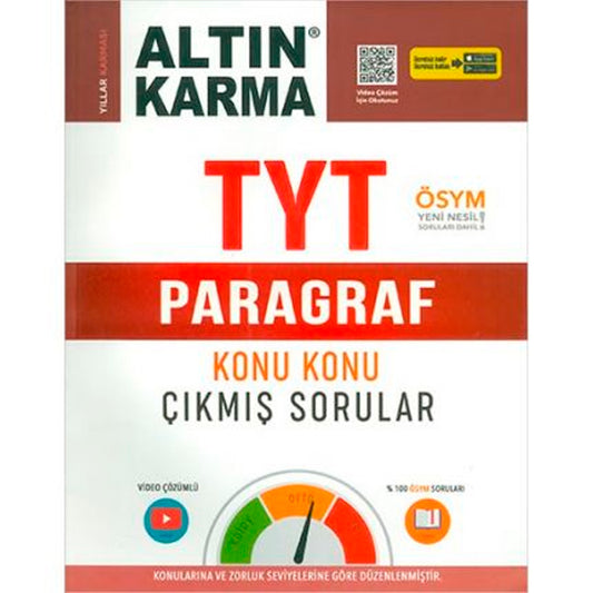 Altın Karma Yayınları TYT Paragraf Konu Konu Çıkmış Sorular