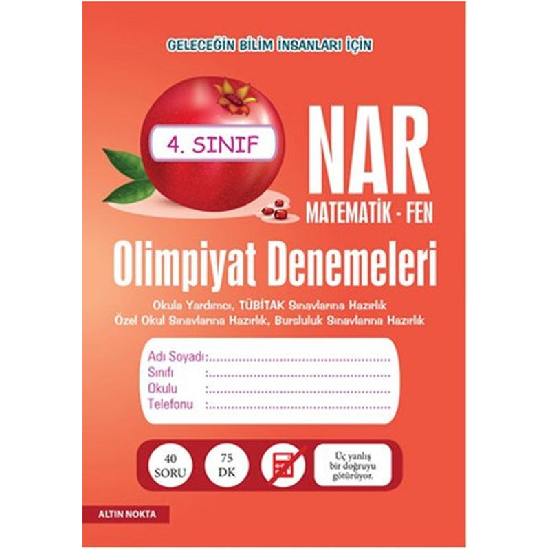 Altın Nokta Yayınları 4.Sınıf Matematik Nar Olimpiyat Denemeleri