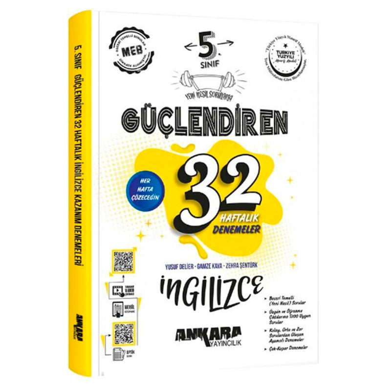 Ankara Yayınları 5. Sınıf Güçlendiren 32 Haftalık İngilizce Kazanım Denemeleri