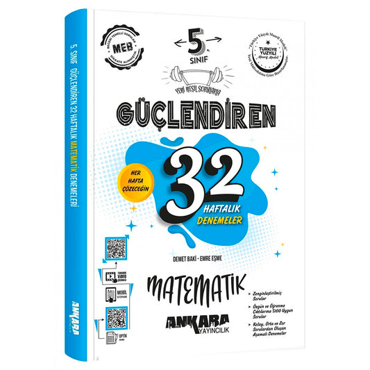 Ankara Yayınları Ortaokul 5. Sınıf Güçlendiren 32 Haftalık Matematik Kazanım Denemeleri Test Kitabı