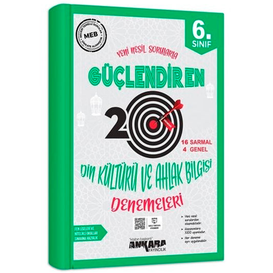 Ankara Yayınları 6. Sınıf Din Kültürü ve Ahlak Bilgisi Güçlendiren 20 Deneme Sınavı