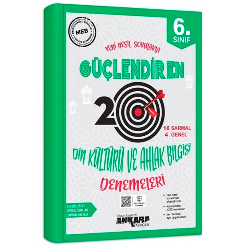 Ankara Yayınları 6. Sınıf Din Kültürü ve Ahlak Bilgisi Güçlendiren 20 Deneme Sınavı