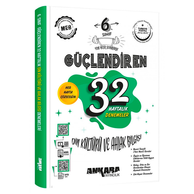 Ankara Yayınları 6. Sınıf Güçlendiren 32 Haftalık Din Kültürü Ve Ahlak Bilgisi Kazanım Denemeleri