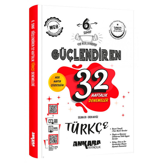 Ankara Yayınları Ortaokul 6. Sınıf Güçlendiren 32 Haftalık Türkçe Kazanım Denemeleri Test Kitabı