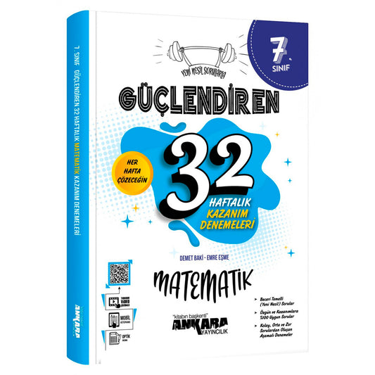 Ankara Yayınları Ortaokul 7. Sınıf 32 Haftalık Güçlendiren Matematik Kazanım Denemeleri Test Kitabı