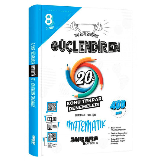 Ankara Yayınları Ortaokul 8.Sınıf Güçlendiren Matematik 20 Li Konu Tarama Denemesi Test Kitabı