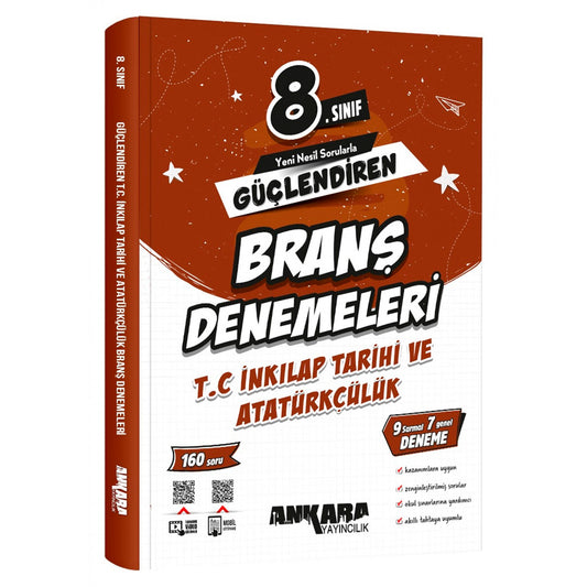 Ankara Yayınları Ortaokul 8. Sınıf İnkılap Tarihi Ve Atatürkçülük Güçlendiren Branş Denemeleri Test Kitabı