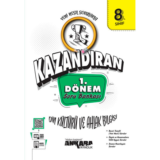 Ankara Yayınları 8. Sınıf Kazandıran 1. Dönem Din Kültürü ve Ahlak Bilgisi Soru Bankası