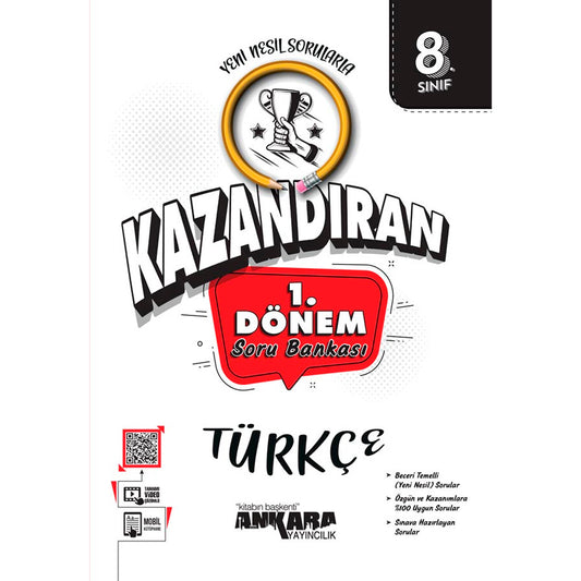 Ankara Yayınları 8. Sınıf Kazandıran 1. Dönem Türkçe Soru Bankası