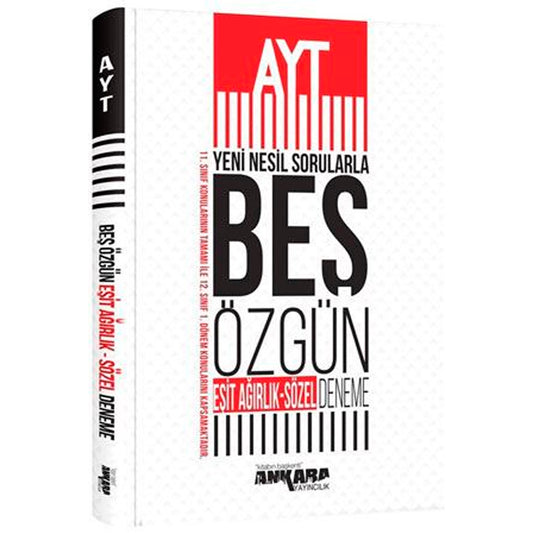 Ankara Yayınları AYT Yeni Nesil Sorularla Eşit Ağırlık Sözel 5 Özgün Deneme