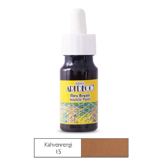 Ardeco 15 Kahve 30 ml Ebru Boyası - Sanatsal Hobi ve Geleneksel Ebru Malzemesi