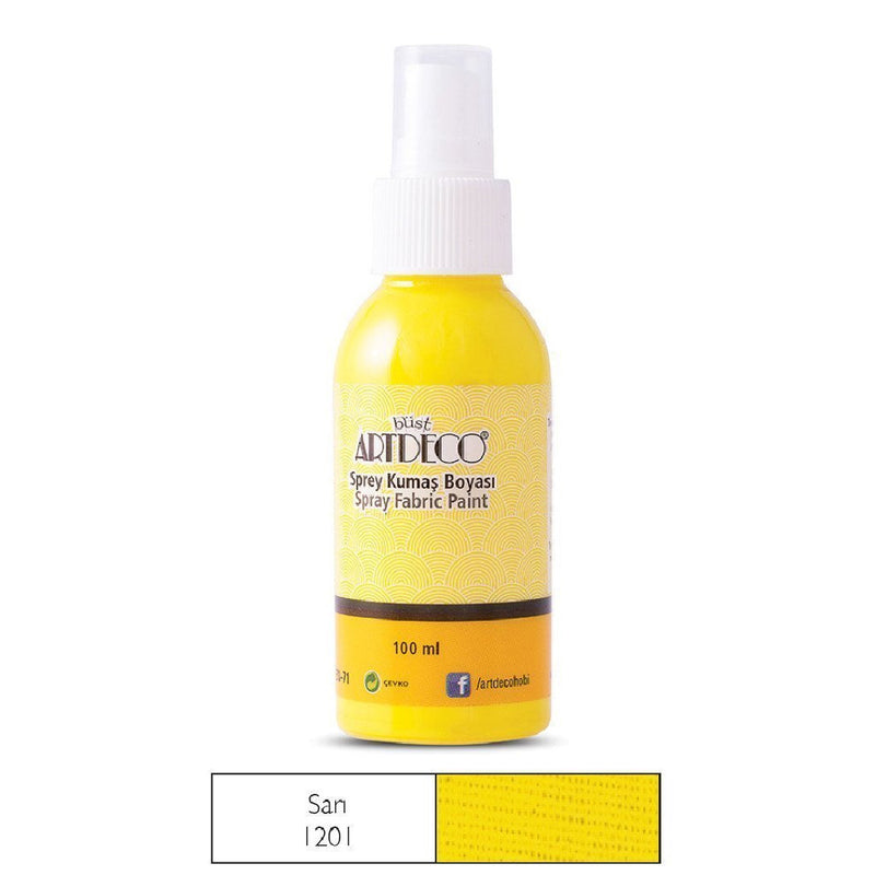 Artdeco 1201 Sarı 100 ml Sprey Kumaş Boyası - Yıkanabilir Tekstil ve Hobi Boyası