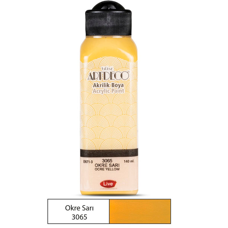 Artdeco 140 ml Okre Sarı Akrilik Boya - Sanatsal Resim ve Hobi Boyası