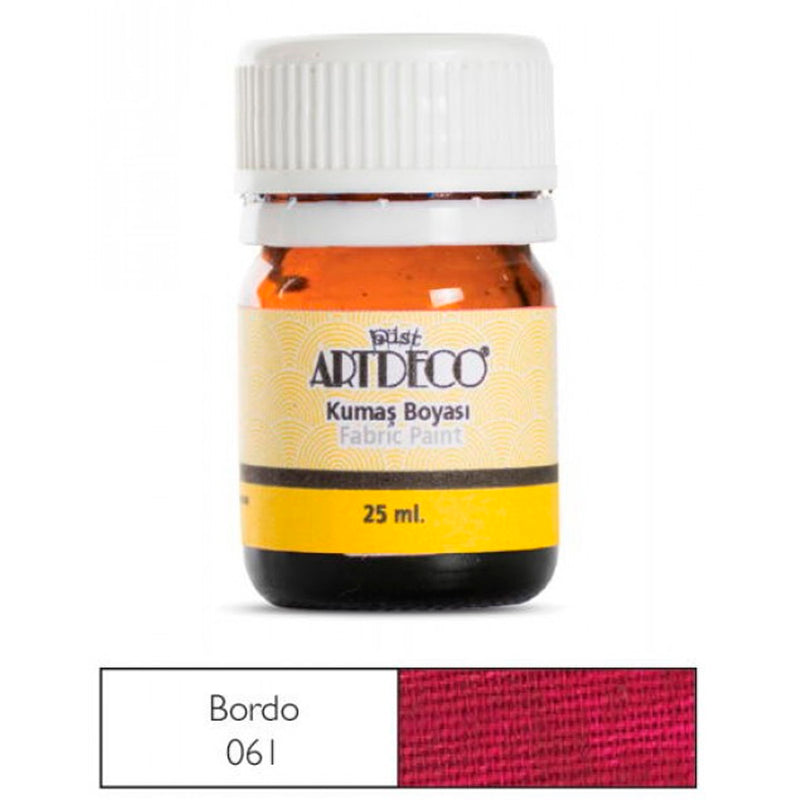 Artdeco 25 ml Bordo Kumaş Boyası - Hobi, Tekstil ve El Sanatları Boyası