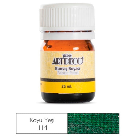Artdeco 25 ml Koyu Yeşil Kumaş Boyası - Tekstil Hobi ve El Sanatları Boyası