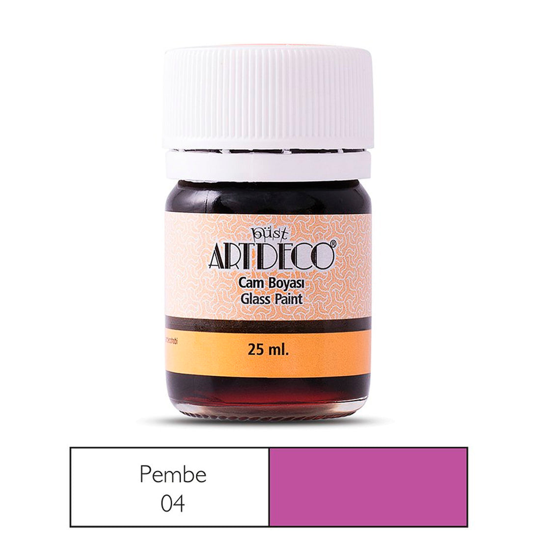 Artdeco 25 ml Pembe Cam Boyası - Sanatsal Hobi ve Cam Dekorasyon Boyası