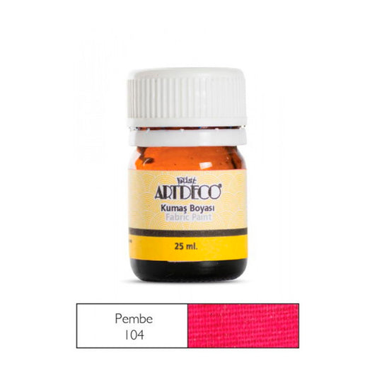 Artdeco 25 ml Pembe Kumaş Boyası - Hobi, Tekstil ve Dekorasyon Boyası