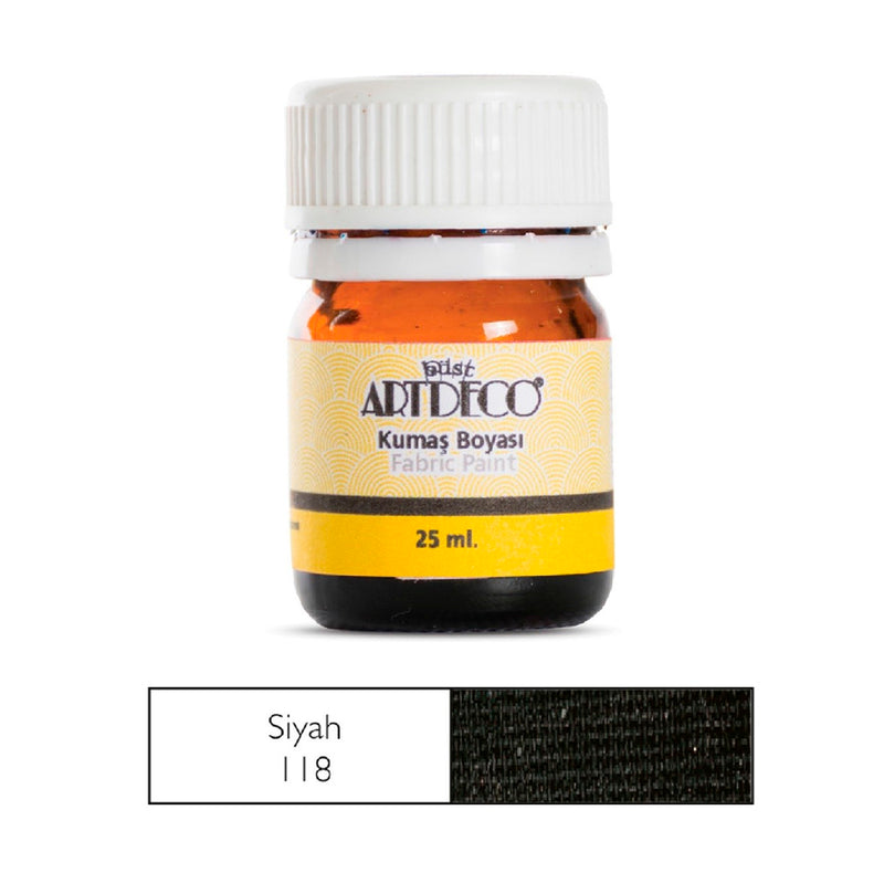 Artdeco 25 ml Siyah Kumaş Boyası - Tekstil, Hobi ve El Sanatları Boyası