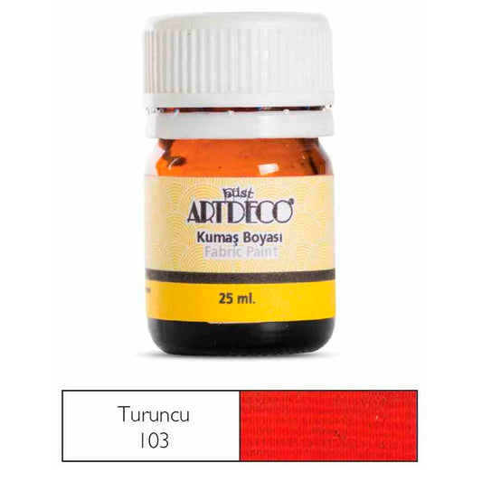 Artdeco 25 ml Turuncu Kumaş Boya - Tekstil Hobi ve El Sanatları Boyası