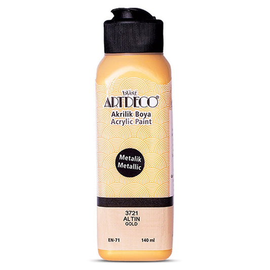 Artdeco Altın 140ml Metalik Akrilik Boya - Sanatsal Resim ve Hobi Boyası