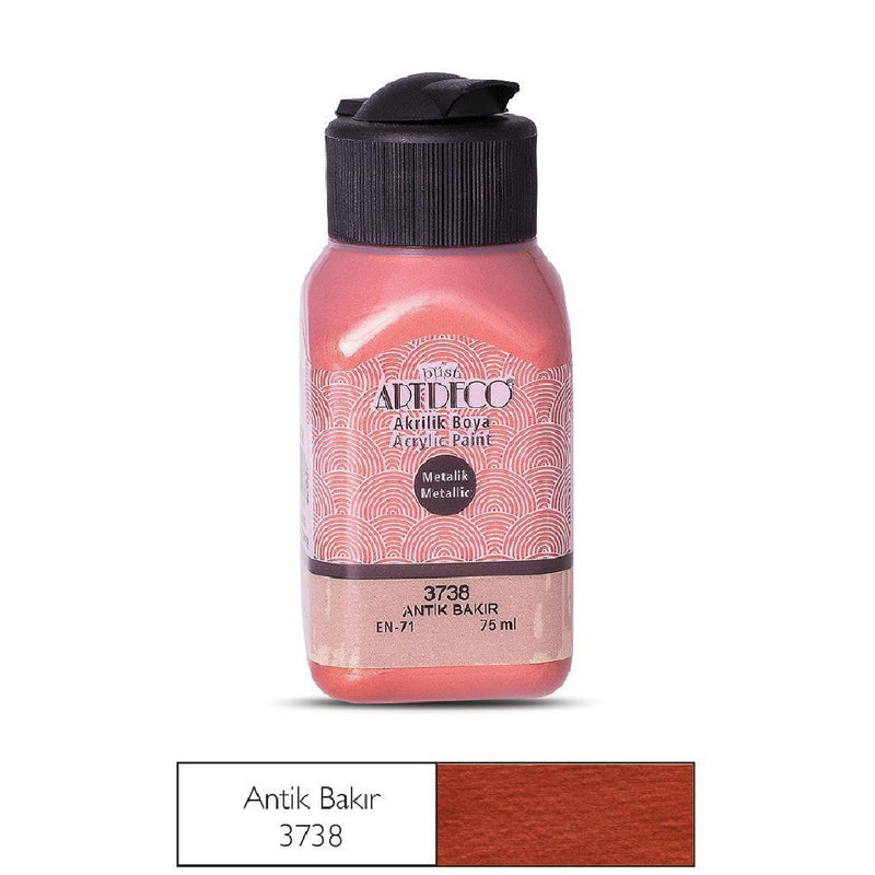 Artdeco Antik Bakır 75ml Metalik Akrilik Boya - Sanatsal Hobi ve Tuval Boyası