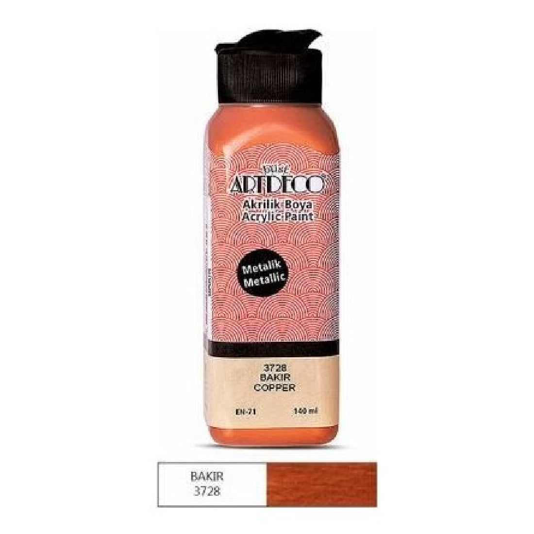 Artdeco Bakır 140ml Metalik Akrilik Boya - Sanat, Hobi ve Tuval Resim Boyası