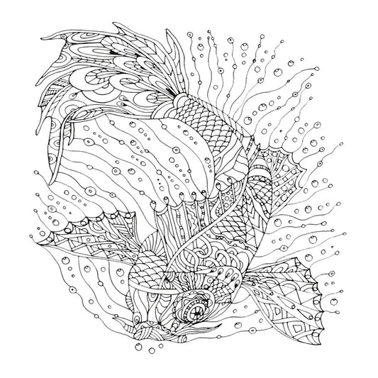 Artdeco Deniz Altı 30x40 cm Koi Balığı Desenli Tuval - Resim, Sanat ve Hobi Tuvali