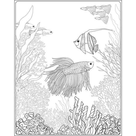 Artdeco Deniz Altı 40x50 cm Resif Desenli Tuval - Sanatsal Resim ve Dekoratif Tuval