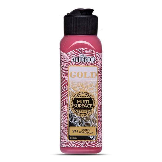 Artdeco Gold Çok Yüzeyli 140 Ml. Bordo Akrilik Boya - Sanatsal Hobi ve Tuval Boyası