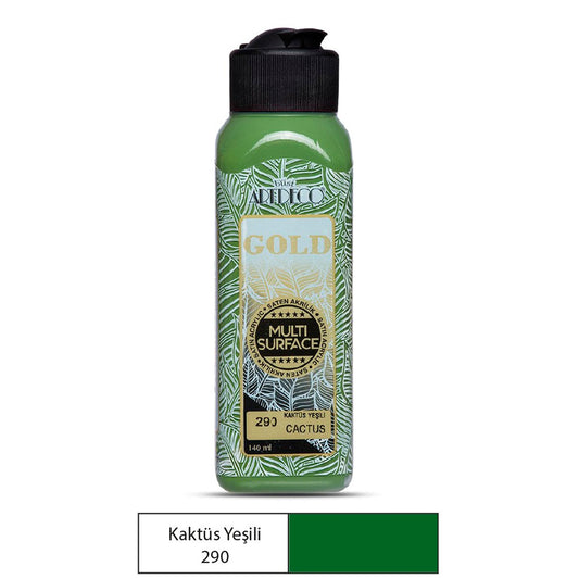 Artdeco Gold Multi-Surface 140 Ml. Kaktüs Yeşili Akrilik Boya - Sanatsal Hobi ve El Sanatları Boyası