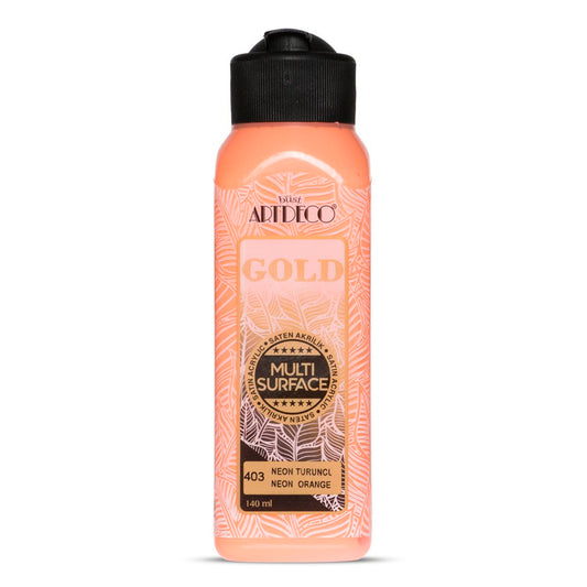 Artdeco Gold Çok Yüzeyli 140 Ml. Neon Turuncu Akrilik Boya - Sanat, Hobi ve Dekorasyon İçin
