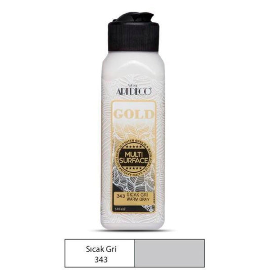 Artdeco Gold Multi-Surface 140 Ml. Sıcak Gri Akrilik Boya - Sanatsal Hobi ve Resim Boyası