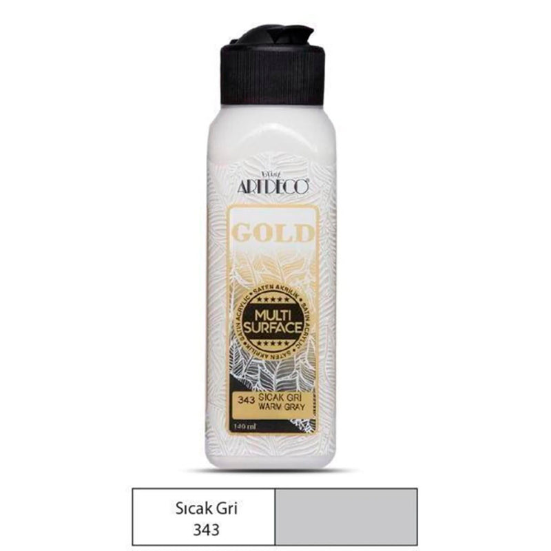 Artdeco Gold Multi-Surface 140 Ml. Sıcak Gri Akrilik Boya - Sanatsal Hobi ve Resim Boyası
