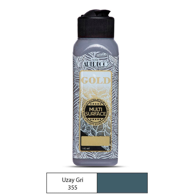Artdeco Gold Multi-Surface 140 Ml. Uzay Gri Akrilik Boya - Sanat, Hobi ve Dekorasyon Boyası