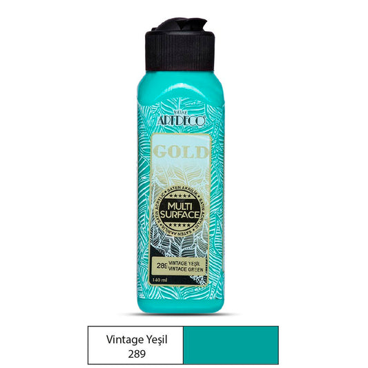 Artdeco Gold Multi-Surface 140 Ml. Vintage Yeşil Akrilik Boya - Sanatsal Hobi ve Dekorasyon Boyası