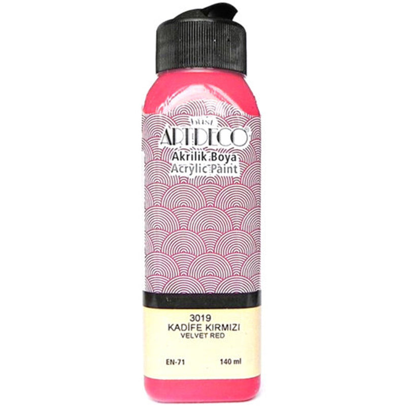 Artdeco Kadife Kırmızı 140ml Akrilik Boya - Sanat, Resim ve Hobi Boyası