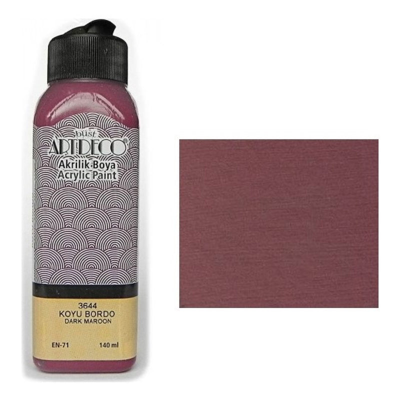 Artdeco Koyu Bordo 140ml Akrilik Boya - Sanat, Resim ve Hobi Boyası