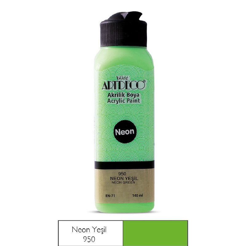 Artdeco Neon Yeşil 140ml Akrilik Boya - Canlı Renkler Sanat ve Hobi Boyası