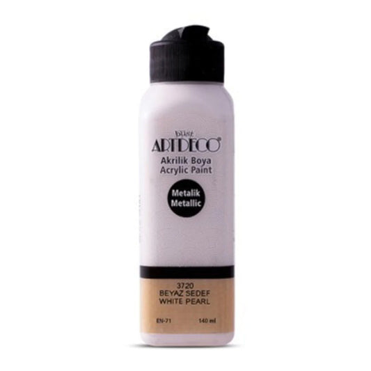 Artdeco Sedef Beyaz 140ml Metalik Akrilik Boya - Sanatsal Resim ve Hobi Boyası