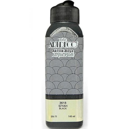 Artdeco Siyah 140ml Akrilik Boya - Tuval, Resim ve Hobi Sanat Malzemesi