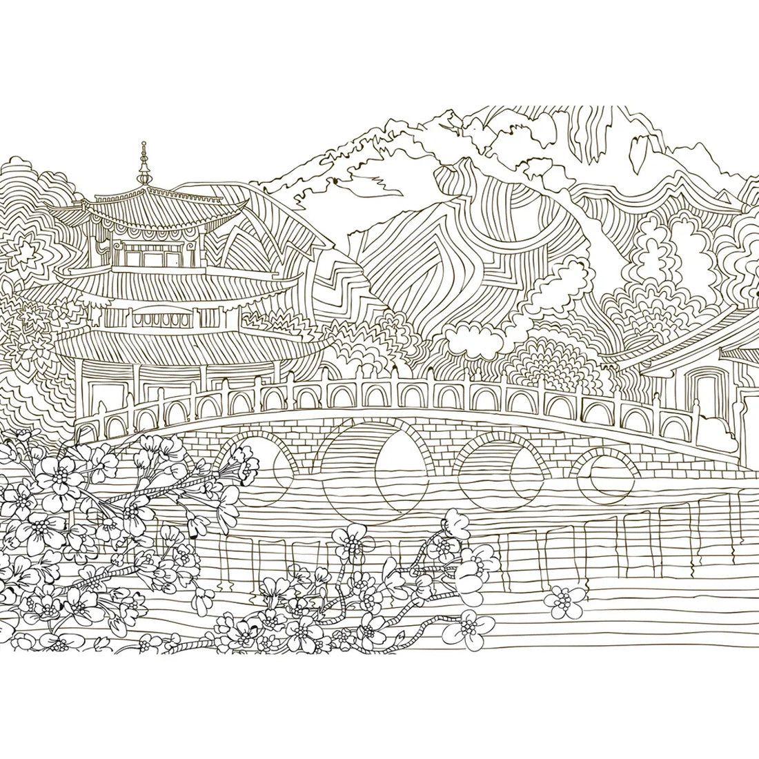 Artdeco Tabiat 40x50 cm Japon Bahçesi Desenli Tuval - Boyama, Hobi ve Sanat Tuvali