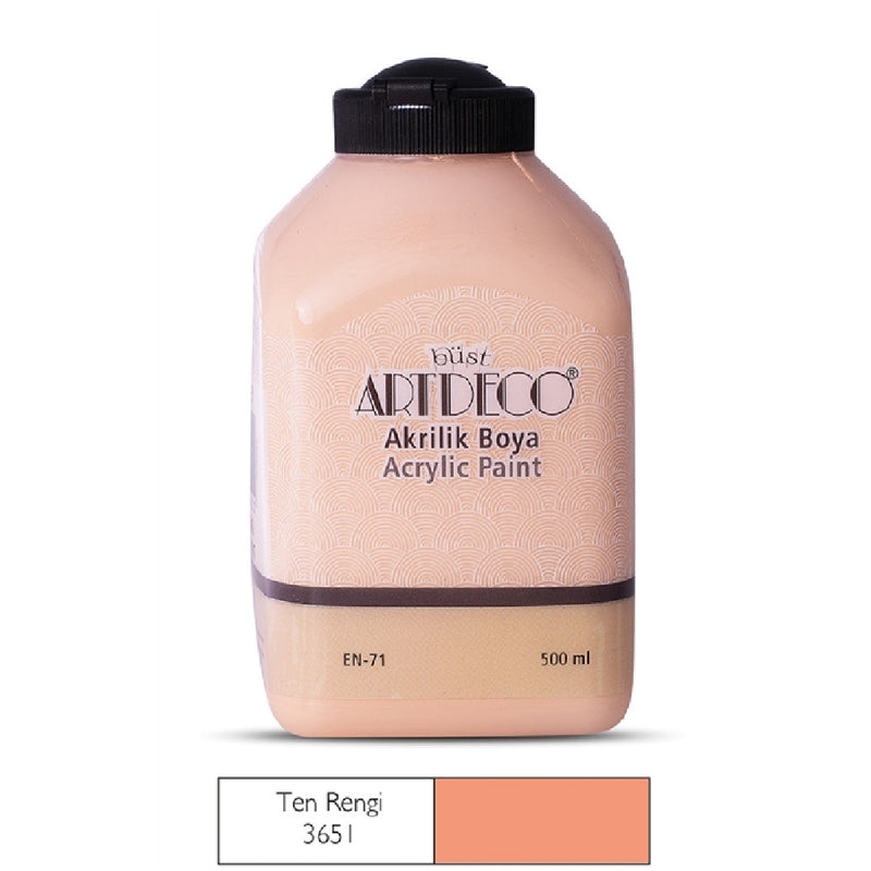 Artdeco Ten Rengi 500 ml Akrilik Boya - Sanat, Resim ve Hobi İçin Profesyonel Tuval Boyası