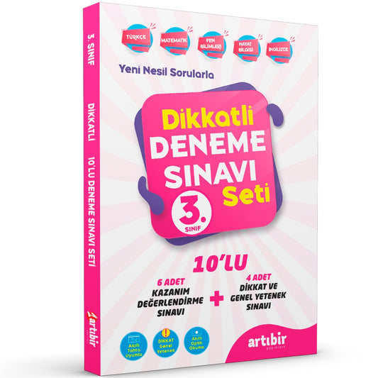 Artı Bir Yayınları 3. Sınıf Dikkatli Deneme Sınavı Seti