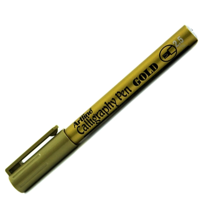 Artline 2.5 mm Altın Kaligrafi Kalemi - Hat Sanatı, Sanatsal Yazı ve Çizim Kalemi