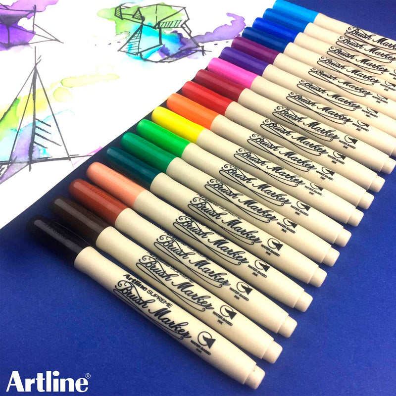 Artline Supreme Açık Mavi Brush Uçlu Kalem - Sanat, Çizim ve Boyama Marker Kalemi