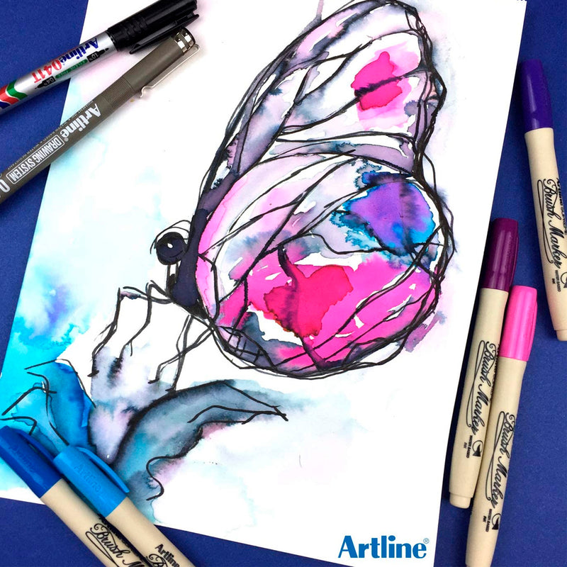 Artline Supreme Gök Mavisi Brush Uçlu Kalem - Sanat, Çizim ve İllüstrasyon Markeri