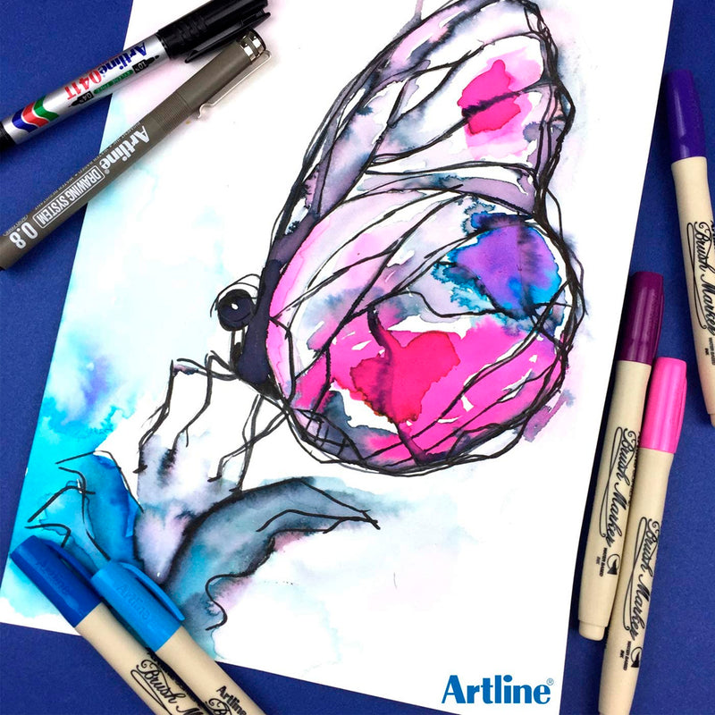 Artline Supreme Koyu Kırmızı Brush Uçlu Kalem - Sanat, Çizim ve İllüstrasyon Marker Kalemi